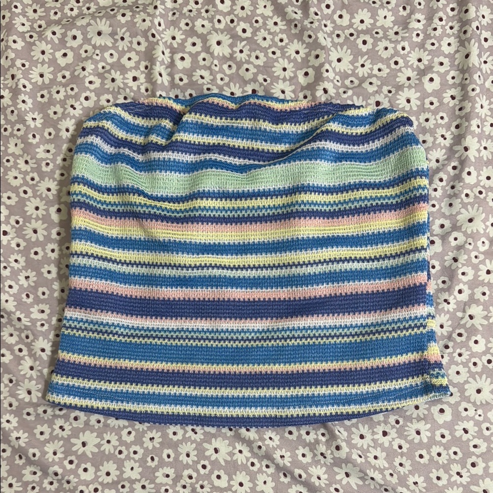 Striped Knit Tube Top